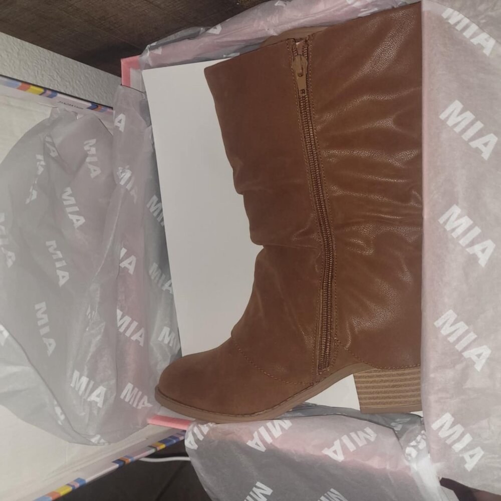 NEW Mia Big GIrls' Daeni Mid Boot TGK520 Cognac Bruss Size 5